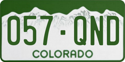 CO license plate 057QND