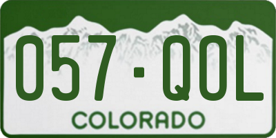 CO license plate 057QOL