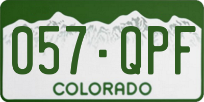 CO license plate 057QPF