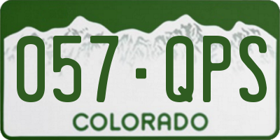 CO license plate 057QPS