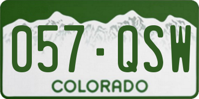 CO license plate 057QSW