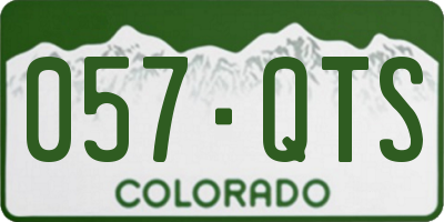 CO license plate 057QTS