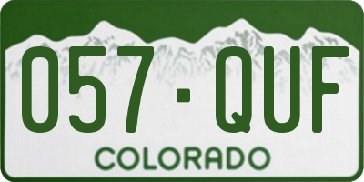 CO license plate 057QUF