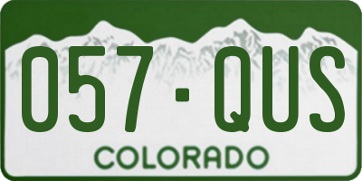 CO license plate 057QUS