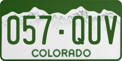 CO license plate 057QUV
