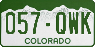 CO license plate 057QWK
