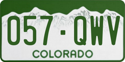 CO license plate 057QWV