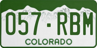 CO license plate 057RBM