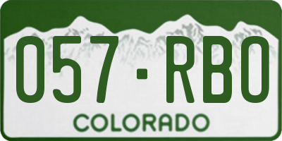 CO license plate 057RBO