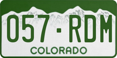 CO license plate 057RDM
