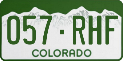 CO license plate 057RHF