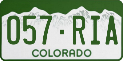 CO license plate 057RIA