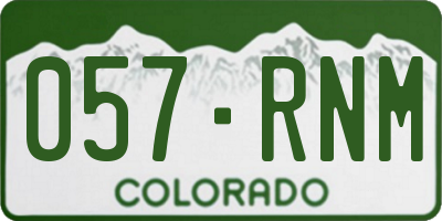 CO license plate 057RNM