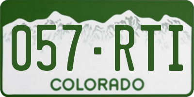 CO license plate 057RTI