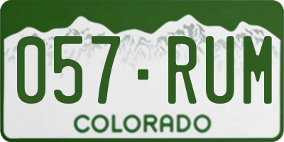 CO license plate 057RUM