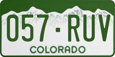 CO license plate 057RUV