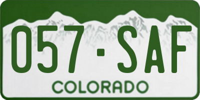 CO license plate 057SAF