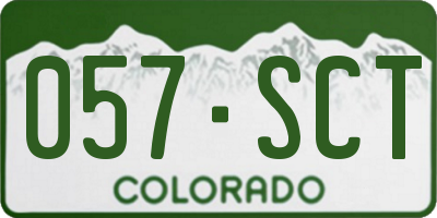 CO license plate 057SCT