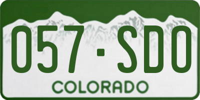 CO license plate 057SDO