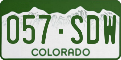 CO license plate 057SDW