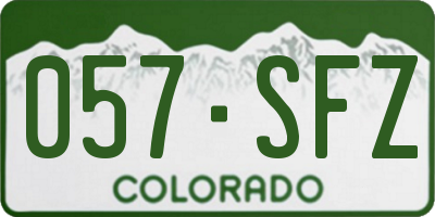CO license plate 057SFZ