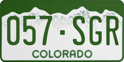 CO license plate 057SGR
