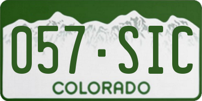CO license plate 057SIC