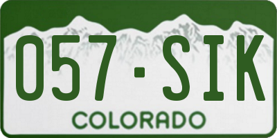 CO license plate 057SIK