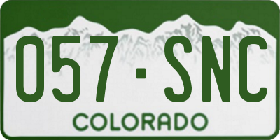 CO license plate 057SNC