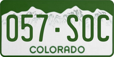 CO license plate 057SOC