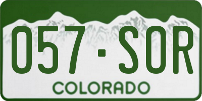 CO license plate 057SOR