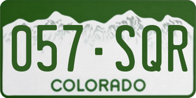 CO license plate 057SQR