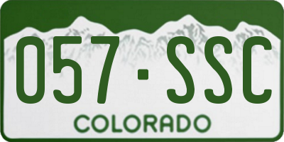 CO license plate 057SSC