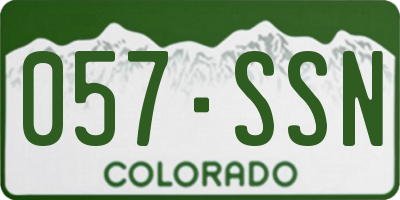 CO license plate 057SSN