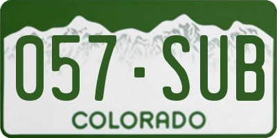 CO license plate 057SUB