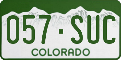 CO license plate 057SUC