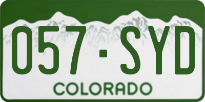 CO license plate 057SYD
