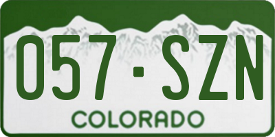 CO license plate 057SZN