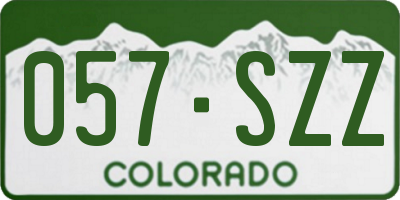CO license plate 057SZZ