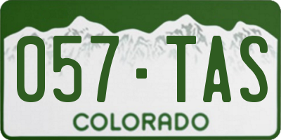 CO license plate 057TAS