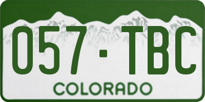 CO license plate 057TBC