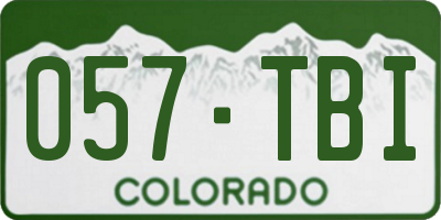 CO license plate 057TBI