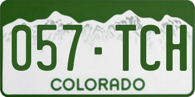CO license plate 057TCH