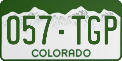 CO license plate 057TGP