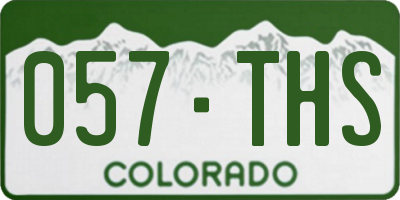 CO license plate 057THS