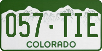 CO license plate 057TIE