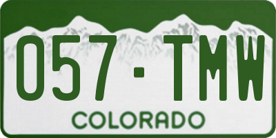 CO license plate 057TMW