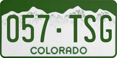 CO license plate 057TSG