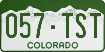 CO license plate 057TST