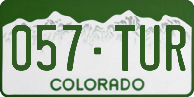 CO license plate 057TUR